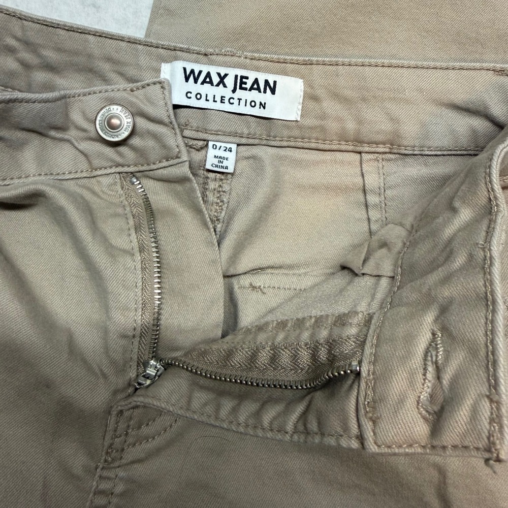 Wax Jean Collection Khaki Cargo Pants Wide Leg Y2K Skater Tan Size 0/24 - Picture 4 of 7
